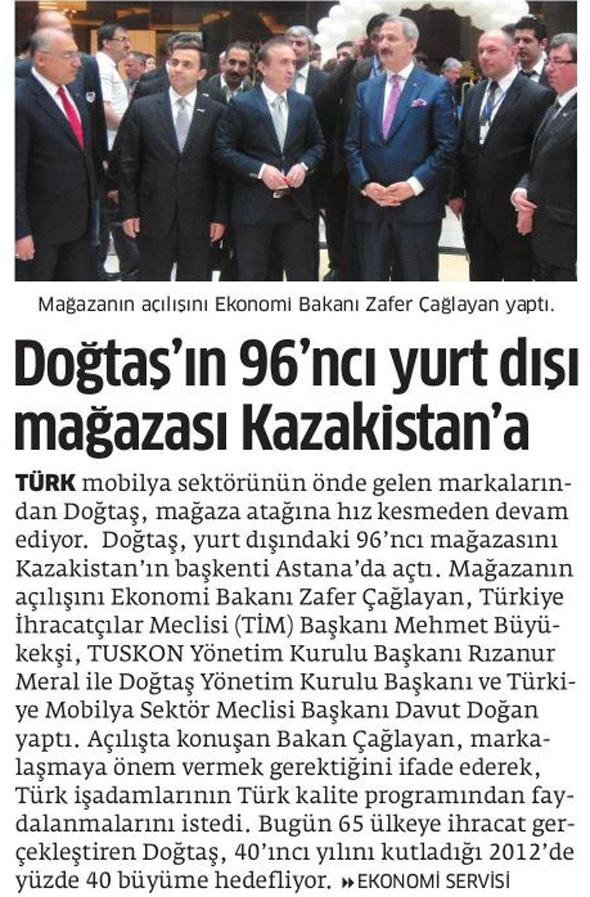 Star: Doğtaş’ın 96’ncı yurt dışı mağazası Kazakistan’a